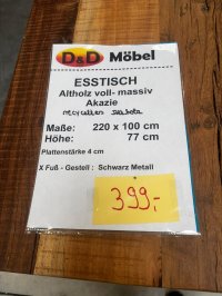 Esstisch Altholz Akazie 220x100 cm massiv - Bild 3