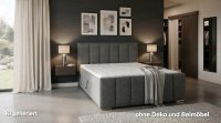 Boxspringbett 160x200 cm Grau mit 2 Bettkästen & Topper - Bild 1