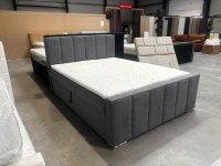 Boxspringbett 160x200 cm Grau mit 2 Bettkästen & Topper - Bild 2