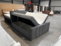 Boxspringbett 160x200 cm Grau mit 2 Bettkästen & Topper - Bild 3