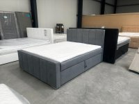 Boxspringbett 160x200 cm Grau mit 2 Bettkästen & Topper - Bild 6