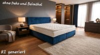 Boxspringbett 160x200 cm Blau mit Gel-Topper H3 - Bild 1
