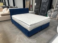Boxspringbett 160x200 cm Blau mit Gel-Topper H3 - Bild 2