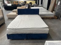 Boxspringbett 160x200 cm Blau mit Gel-Topper H3 - Bild 4