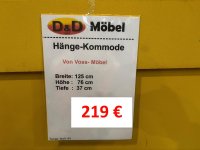 Voss Hänge-Schuhschrank Kommode Grau matt 125 cm - Bild 4