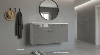 Voss Hänge-Schuhschrank Glasfront Taupe/Weiß 121 cm - Bild 1