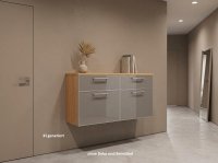 Voss Hänge-Schuhschrank Glasfront Eiche Bianco Taupe - Bild 1