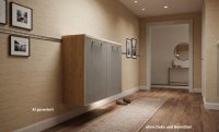 Voss Hänge-Schuhschrank Eiche Bianco / Taupe Glasfront - Bild 1