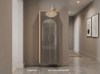 Voss Hänge-Garderobe Eiche Bianco / Taupe Glasfront - Bild 1