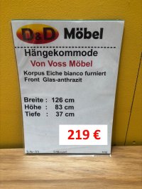 Voss Hänge-Schuhschrank Eiche Bianco Anthrazit Glasfront - Bild 4