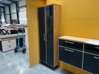 Voss Möbel Hänge-Garderobe Eiche Bianco Anthrazit Glasfront - Bild 5