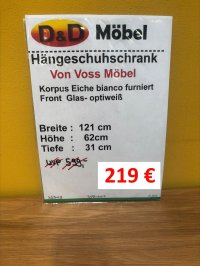 Voss Hänge-Schuhschrank Eiche Bianco / Optiweiß 121 cm - Bild 4
