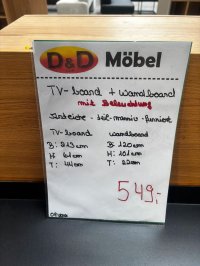 TV-Board & Wandboard 2-tlg. Asteiche teilmassiv LED - Bild 3