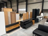 3-tlg. Wohnwand Grau/Eiche - Neuware - Bild 4