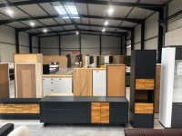3-tlg. Wohnwand Grau/Eiche - Neuware - Bild 6