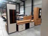 3-teilige Wohnwand Nussbaum/Weiß mit Softclose - Bild 2