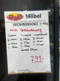 3-teilige Wohnwand Nussbaum/Weiß mit Softclose - Bild 3