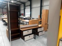 3-teilige Wohnwand Nussbaum/Weiß mit Softclose - Bild 4