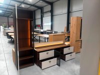 3-teilige Wohnwand Nussbaum/Weiß mit Softclose - Bild 5