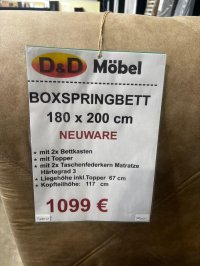 Boxspringbett 180x200 cm mit 2 Bettkästen & Topper - Bild 3