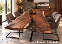 Suarholz Esstisch 225 cm Spider-Gestell Unikat - Bild 1