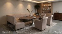 Eckbankgruppe 4-tlg. Beige mit 3 Loungesesseln - Bild 1