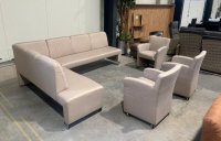 Eckbankgruppe 4-tlg. Beige mit 3 Loungesesseln - Bild 2