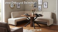 Elegante Eckbank Cordstoff Beige 244x157 cm - Bild 1