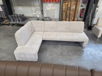Elegante Eckbank Cordstoff Beige 244x157 cm - Bild 5