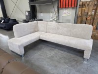 Elegante Eckbank Cordstoff Beige 244x157 cm - Bild 7