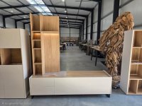 Wohnwand 2-teilig Kaschmir / Eiche Hikora mit LED & Softclose - Bild 2