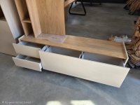 Wohnwand 2-teilig Kaschmir / Eiche Hikora mit LED & Softclose - Bild 4