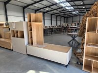 Wohnwand 2-teilig Kaschmir / Eiche Hikora mit LED & Softclose - Bild 5