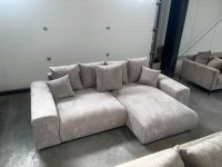 Schlafcouch Cord Hellgrau mit Bettkasten & Schlaffunktion - Bild 2