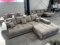 Ecksofa Chenille Grau mit Kissen & Massivholzfüßen - Bild 2
