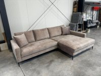 Ecksofa Samt Taupe mit Wellenfederung - Bild 2