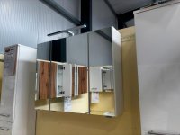 Spiegelschrank 80 cm mit LED Lampe & Steckdose - Weiß - Bild 2