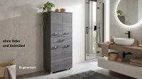 Midischrank Badmöbel Graphit/Eiche Rauchsilber NEU - Bild 1