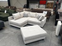 Eckcouch Cord Beige mit Hocker & Schlaffunktion - Bild 2