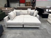 Eckcouch Cord Beige mit Hocker & Schlaffunktion - Bild 7
