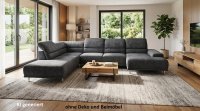 Wohnlandschaft U-Form Grau mit Sitz- & Kopfverstellung - Bild 1