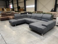 Wohnlandschaft U-Form Grau mit Sitz- & Kopfverstellung - Bild 5