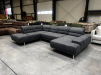 Wohnlandschaft U-Form Grau mit Sitz- & Kopfverstellung - Bild 6