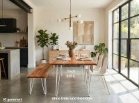 Sitzbank Akazie massiv 160x45 cm Baumkante - Bild 1