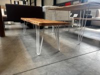 Sitzbank Akazie massiv 160x45 cm Baumkante - Bild 4