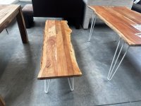 Sitzbank Akazie massiv 160x45 cm Baumkante - Bild 5