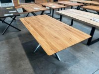 Massivholz-Esstisch Eiche 200x100 cm Schweizer Kante Spider-Gestell - Bild 2