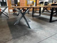 Massivholz-Esstisch Eiche 200x100 cm Schweizer Kante Spider-Gestell - Bild 4