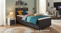 Boxbett 100x200 cm mit Bettkasten & TFK-Matratze H3 Anthrazit - Bild 1