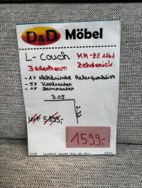 Zehdenick Eckcouch elektrisch Relaxfunktion Federkern Famose ecru grau - Bild 4